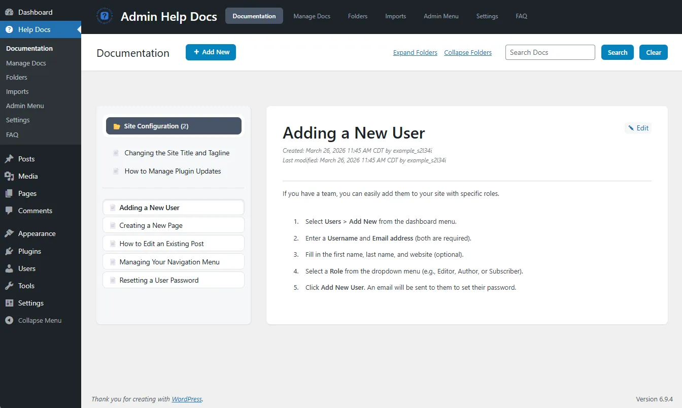 Main documentation page