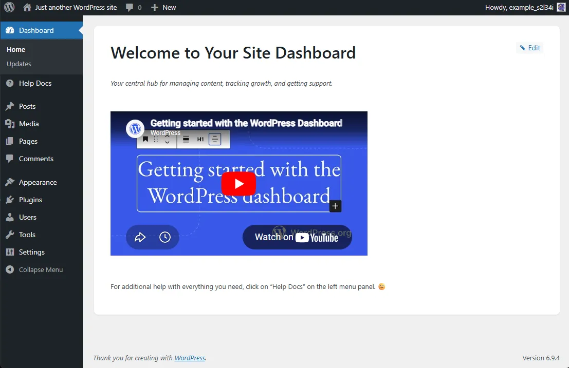 Replacing the WordPress Dashboard