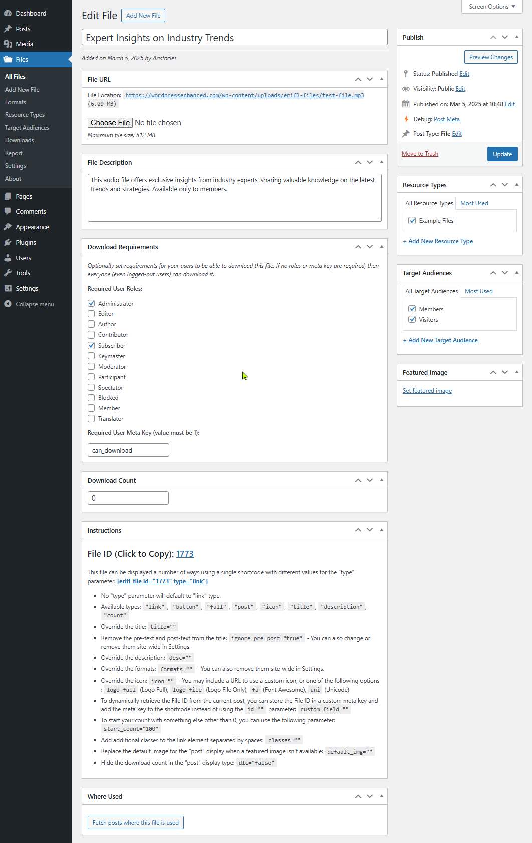 Adding/editing a file