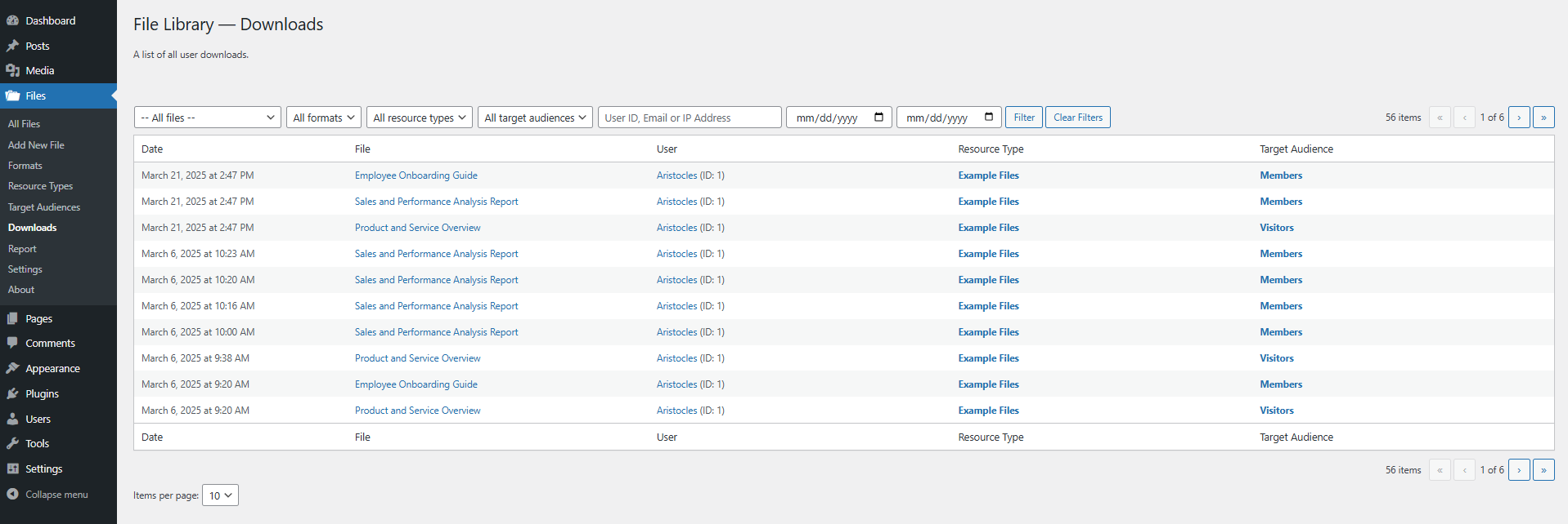 Tracking downloads - must have user tracking enabled