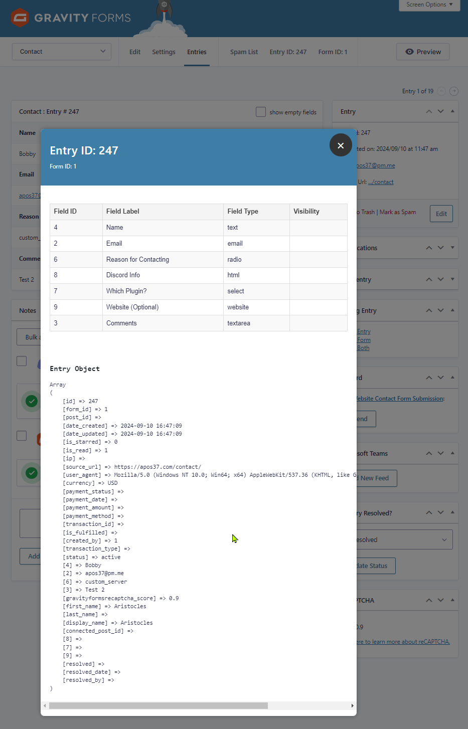 Entry Debugging